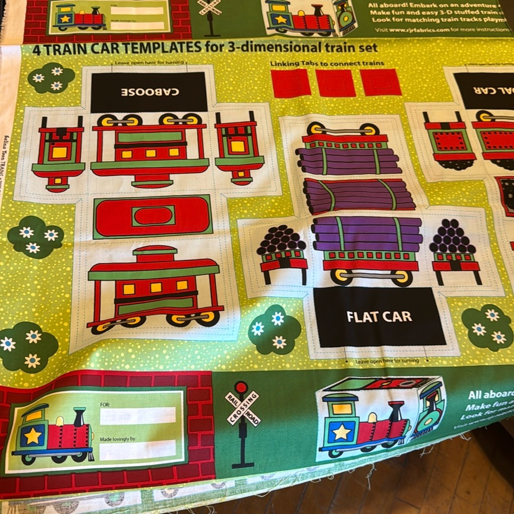 The Fabrics Trains Block Panel